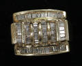 120209 MENS 14 KT YELLOW GOLD DIAMOND RING 2 CTS TOT