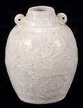 113087 CHINESE CREAMWHITE WARE COVERED JAR YUAN DYNA