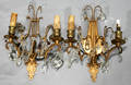 2290 GILT METAL  BRASS 2 LIGHT WALL SCONCES C 1900