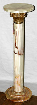 2267 GREEN ONYX AND BRONZE PEDESTAL C 1960 H 37 D