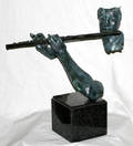 2265 PAUL FARLEY CONTEMPORARY BRONZE SCULPTURE FLUT