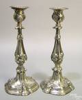 Pair of Sheffield plated candlesticks 19th c