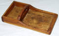 1293 AMERICAN PRIMITIVE CARVED WOOD TRAY L 12 12