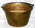 1301 BRASS APPLE BUTTER PAIL WITH IRON HANDLE 19TH C