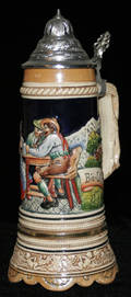 021367 GERMAN STEIN WITH MUSIC BOX BASE H 11
