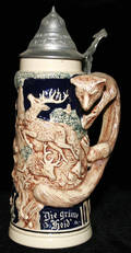 021365 GERMAN POTTERY STEIN H 12