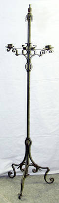 020359 WROUGHT IRON CANDLE STAND TWO LIGHT H 69 12