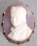 011386 CARVED SARDONYX CAMEO BROOCH 19TH CENTURY H 1