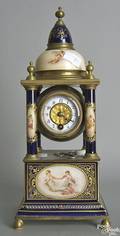 Vienna brass and porcelain mantle clock