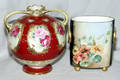 121398 NIPPON  LIMOGES HANDPAINTED PORCELAIN VASES