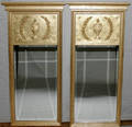 121391 EMPIRE STYLE PAINTED WOOD MIRRORS PAIR 46 12