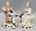 121374 GERMAN HANDPAINTED PORCELAIN FIGURES CIRCA 19