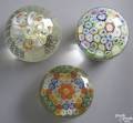 Two millefiore glass paperweights