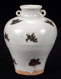 113102 CHINESE SPOTTED SHU FU GLAZE WARE JAR YUAN DYN