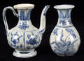 113121 CHINESE BLUE AND WHITE WARE EWER AND BOTTLE MI