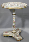 2314 DRESDEN WHITE PORCELAIN HAND PAINTED ROUND TABLE