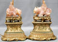 2311 PINK ROSE QUARTZ WATER BUFFALO LAMPS PAIR H 5