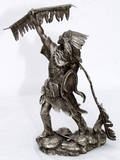 2325 JIM PONTER PEWTER SCULPTURE 1988 H 15 BLACK