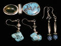 021396 2 PAIR OF TURQUOISE EARRINGS  TURQUOISE PENDAN