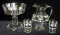 012228 AMERICAN HAND BLOWN PITCHER 2 GLASSES AND FRUI