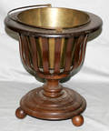 011406 MAHOGANY PEDESTAL BASE PLANTER C 1930 H 15