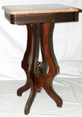 011397 PINK MARBLE TOP WALNUT PARLOR TABLE C 1870 H