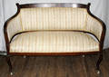 011393 MAHOGANY SETTEE WITH SATINWOOD INLAY CIRCA 190