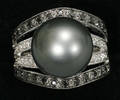 010275 14 KT WHITE GOLD BLACK  WHITE DIAMOND  14 M