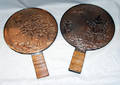 122280 JAPANESE SILVER HAND MIRRORS IN LACQUERED CASE