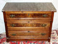 121421 EASTLAKE WALNUT DRESSER WITH A MARBLE TOP CIRC