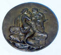 2372 BRONZE PLAQUE OF VENUS AND CUPID C EARLY 20TH C