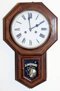0339 JUNGHANS WALNUT SCHOOL CLOCK 19TH CENTURY H 18