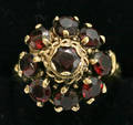 020420 14KT GOLD PRINCESS RING WITH GARNETS