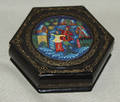 012275 RUSSIAN BLACK LACQUER BOX CIRCA 1940 H 1 W