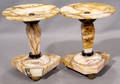 012272 LATE VICTORIAN MARBLE TAZZAS PAIR H 7 18 D