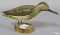 Carved and painted shorebird decoy