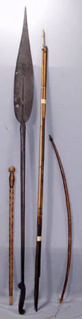 120355 AFRICAN WEAPONS MAORI SPEAR AND WALKING STAFF