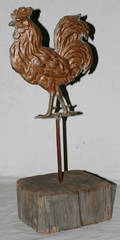 0389 AMERICAN BRASS  IRON FIGURAL WEATHER VANE H 22