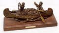 22193 W SHOOP BRONZE SCULPTURE TWO MEN IN CANOE C