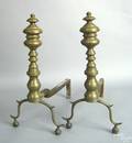 Pair of Federal brass andirons ca 1835