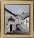 22355 H SOPENA OIL ON CANVAS 22 X 18 VILLAGE MOU