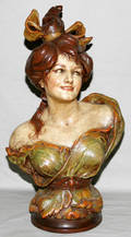 22336 ART NOUVEAU STYLE COMPOSITION BUST OF LADY WEARI