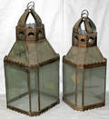 021496 METAL FRAMED LANTERNS TWO H 19 18 W 8 7