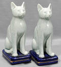 021468 STAFFORDSHIRE POTTERY CAT FIGURES CIRCA 1900