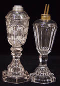 012311 AMERICAN PRESSED GLASS OIL LAMPS C 1890 2 H