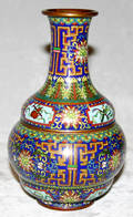 012325 ORIENTAL CLOISONNE VASE H 6 34