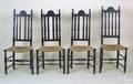 Assembled set of 4 New England banister back side chairs 18th c