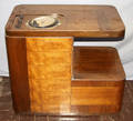 010355 ART DECO MAHOGANY END TABLE WITH BUILT IN RADIO