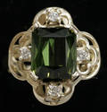 010388 14 KT GOLD DIAMOND  TOURMALINE RING