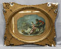 121491 FRAMED PRINT VICTORIAN LADY IN SLEIGH 21 X